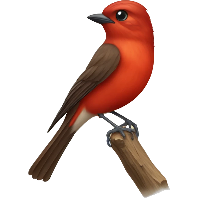 red male flycatcher bird emoji