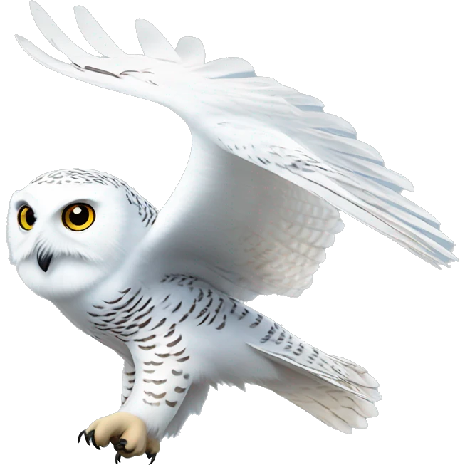 pretty snowy owl flying emoji