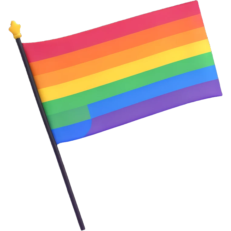 3D emoji style pride flag waving with bright colors emoji
