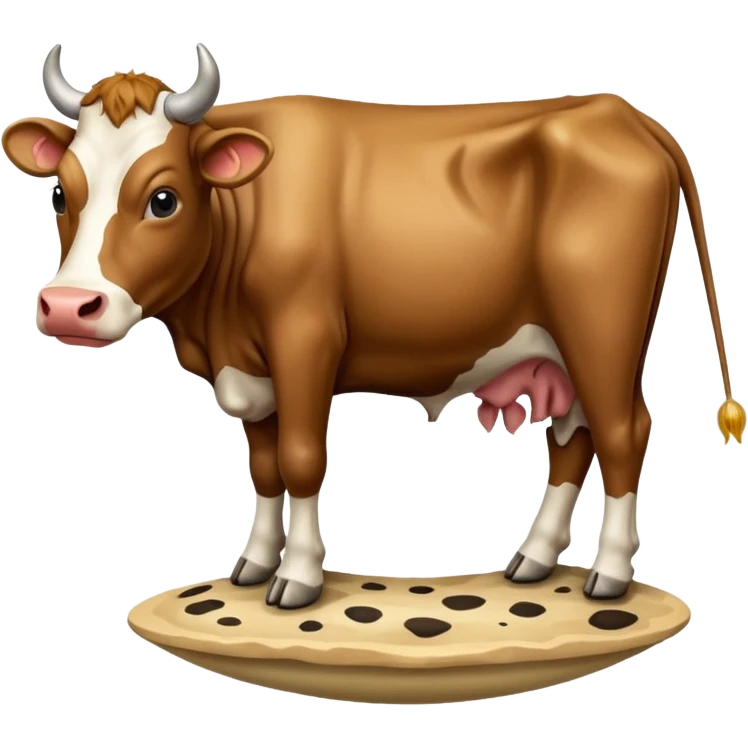 saturn planet with human feet with cow head emoji