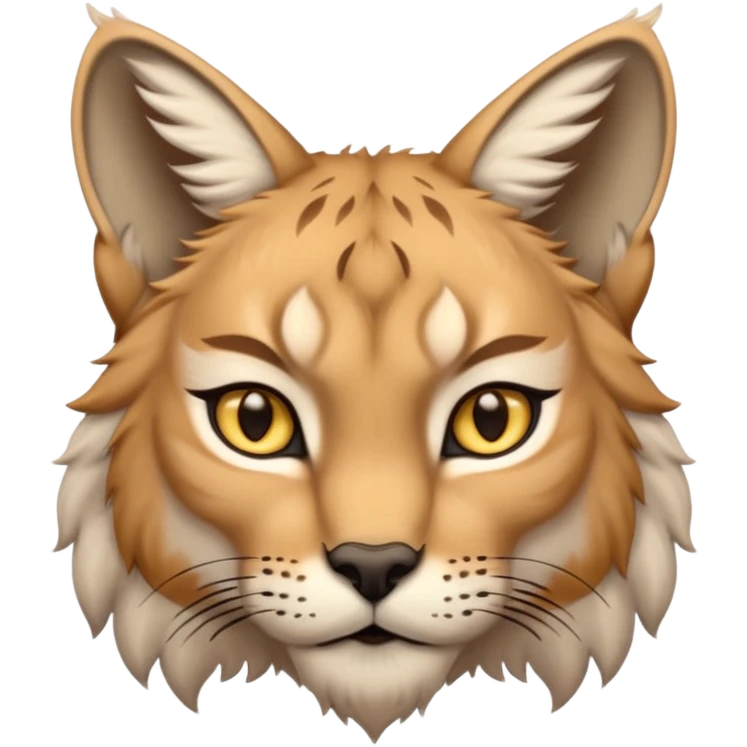 A high-resolution photo-realistic digital illustration of a majestic young lynx, chest upward  emoji
