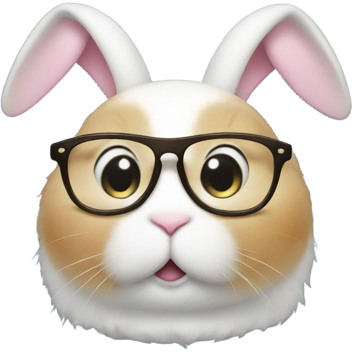 Fat bunny with glasses emoji