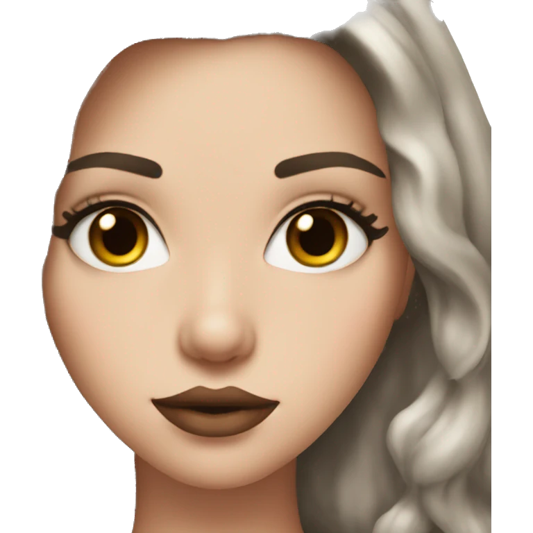 Brunette white girl with big lips and lashes emoji