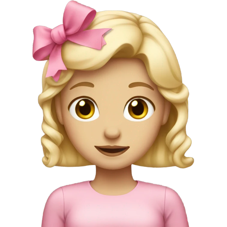 Blonde girl with pink bow emoji