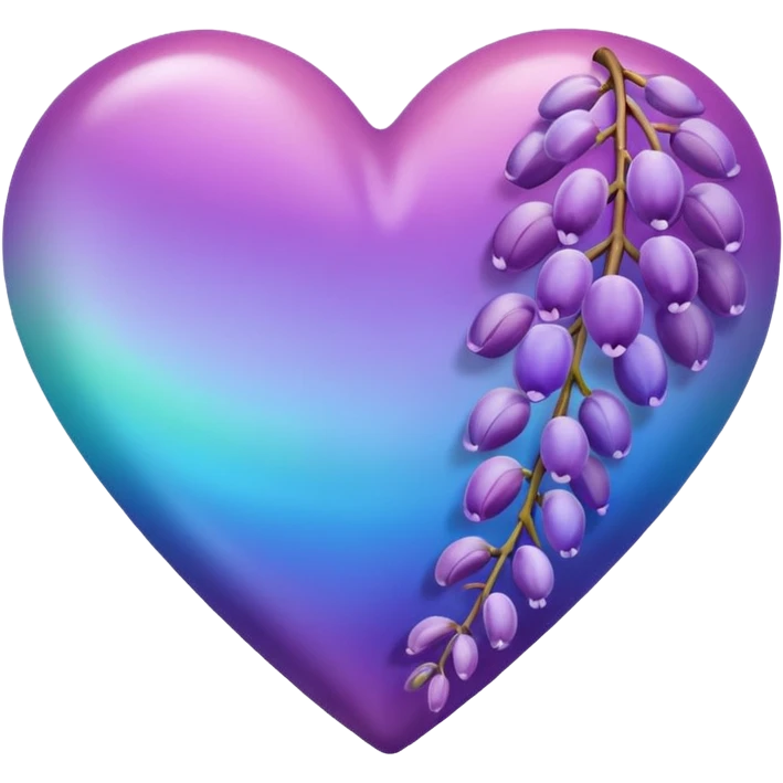 Wisteria and Malibu multicolor emoji heart emoji