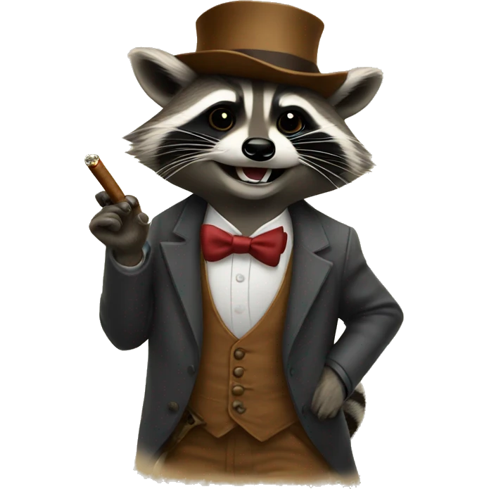 Raccoon with cigar  emoji