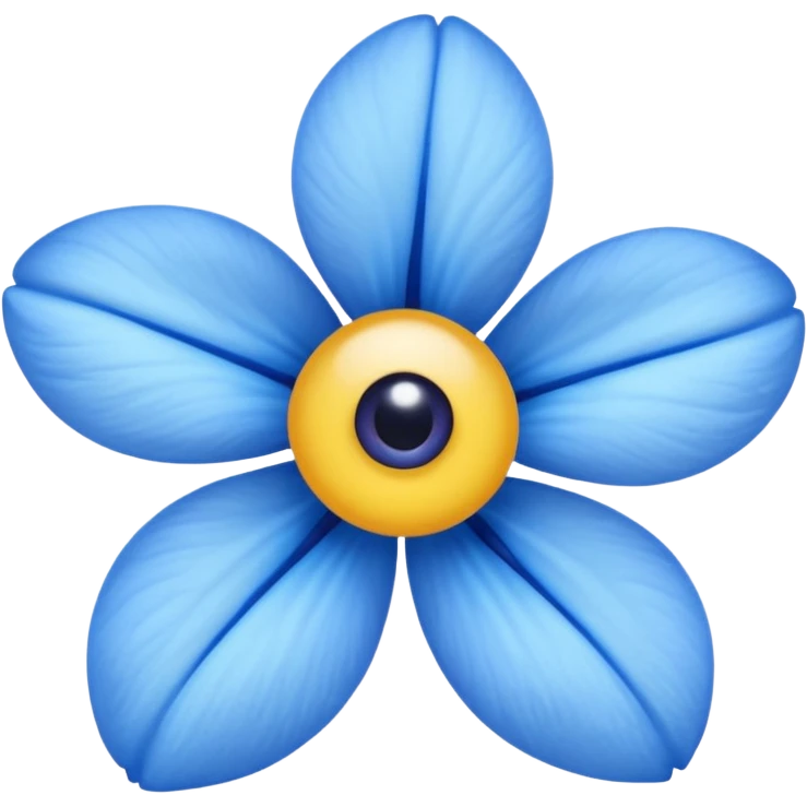blue flower with two eyes emoji
