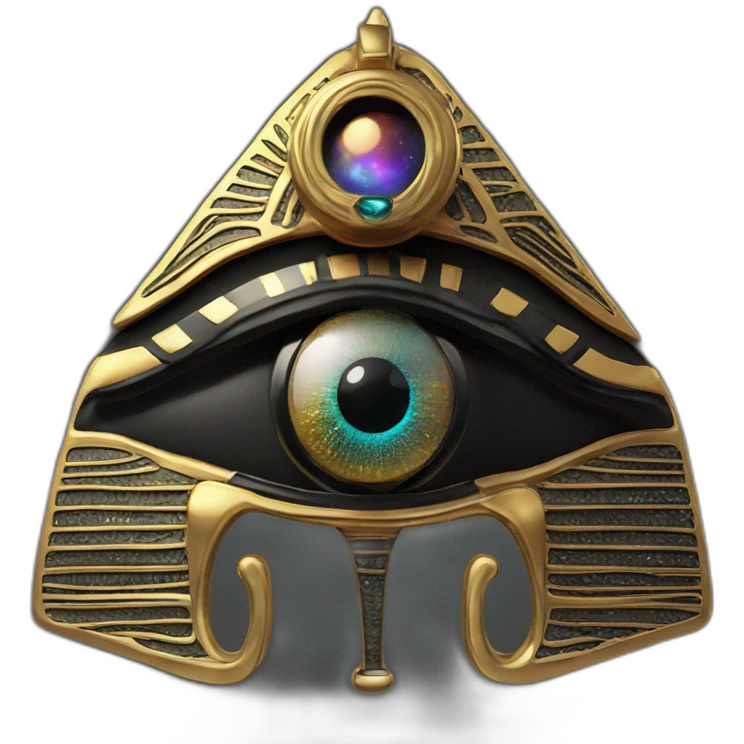 eye of Ra, 3d, black, cosmic style emoji