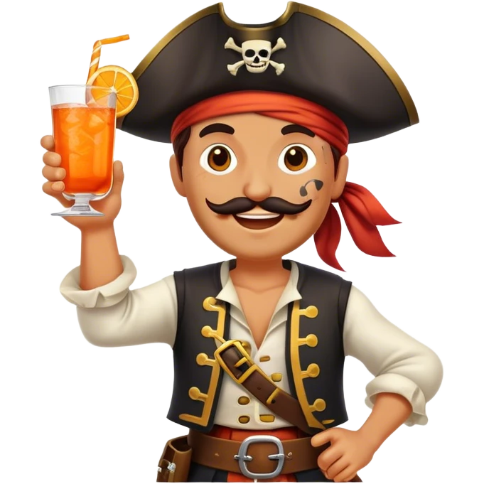 hands cheering aperol spritz, pirate emoji