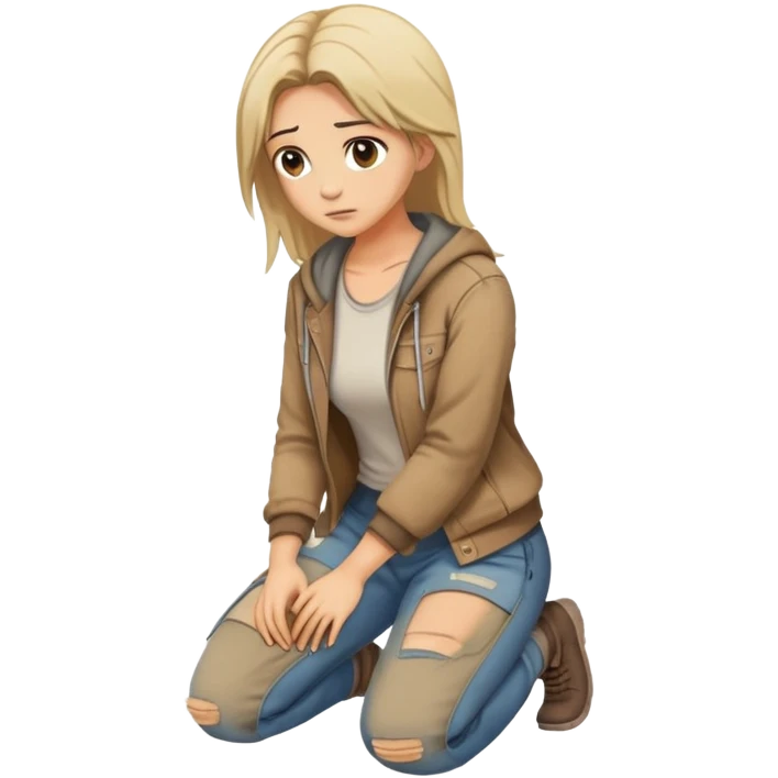 Women begging on her knees emoji