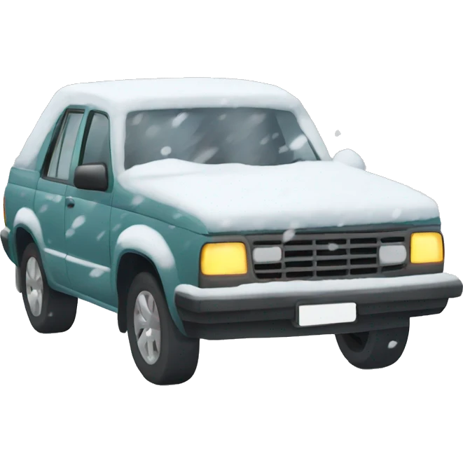 Snowy car emoji