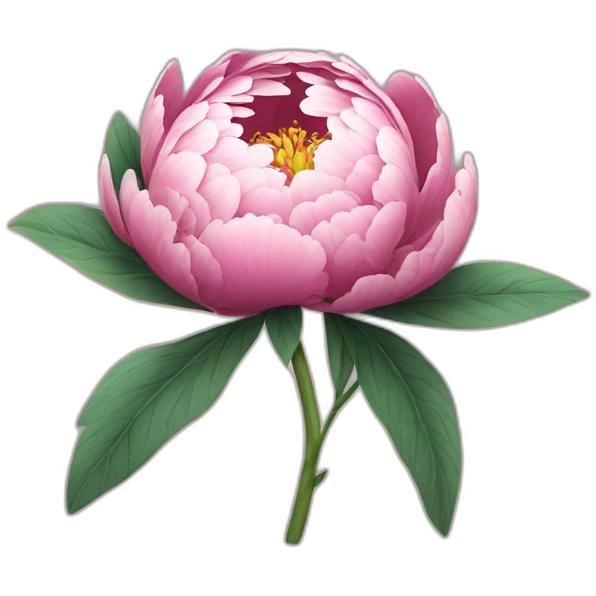 a stylized 2d pencil illustration of a Peony flower emoji