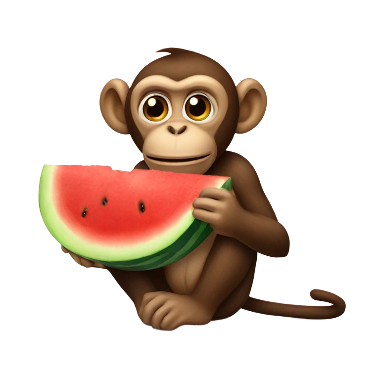 Monkey eating watermelon emoji