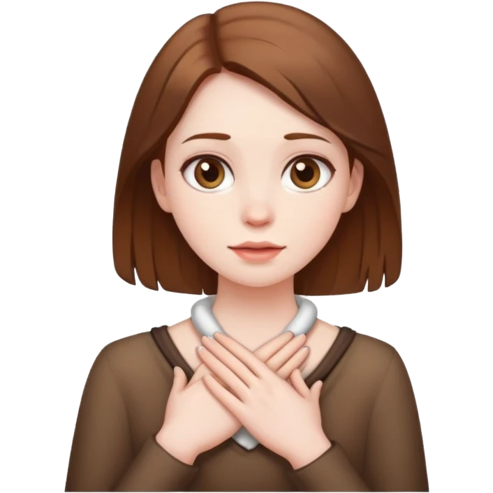 girl with hands around her neck emoji