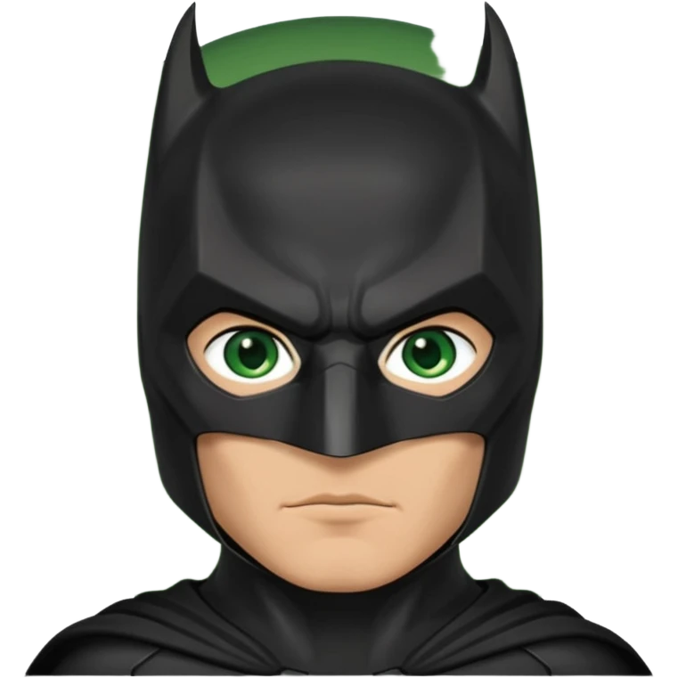 Batman con traje del caballero oscuro pero con ojos verdes  emoji