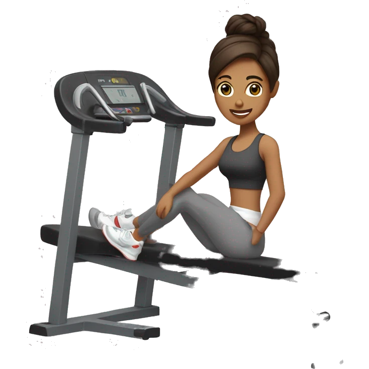 Brunette working out ￼ emoji