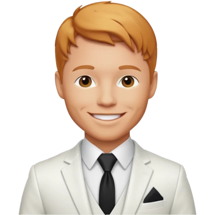Brian Littrell with white suit, reddish blonde hair emoji