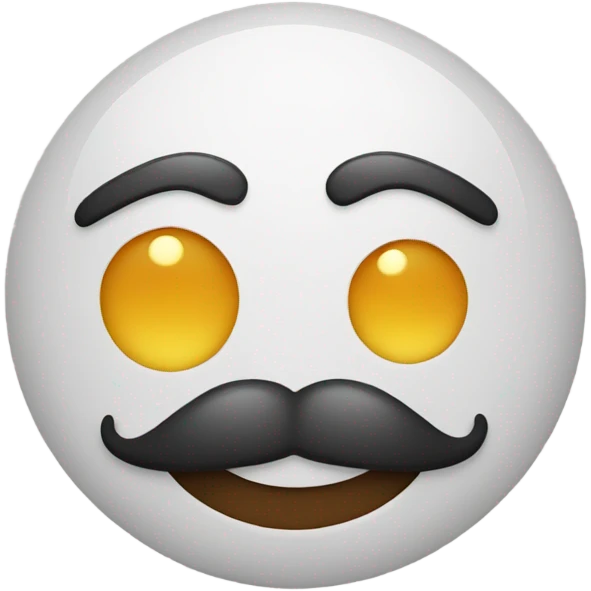 Emoji with a mushtach and winking  emoji