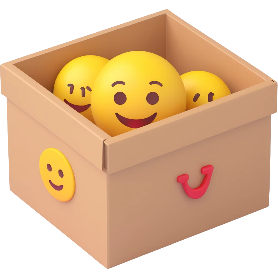 free shipping box, 3D emoji style emoji