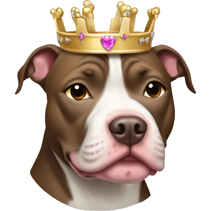 Pit bull with princess crown emoji