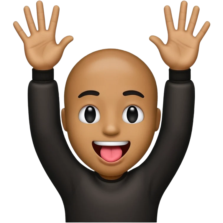 Black emoji sticking out tongue and holding up rockstar hands emoji