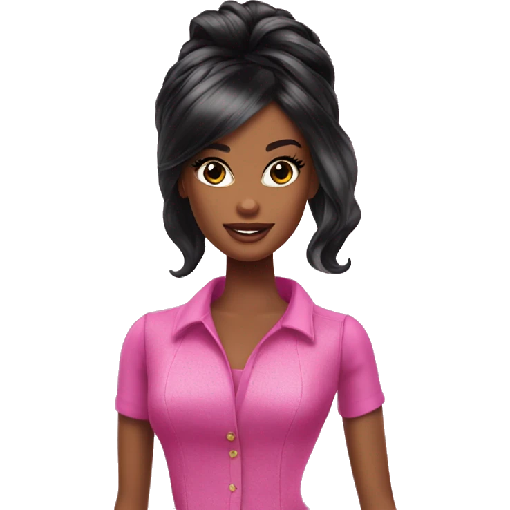 Barbie cabello negro  emoji
