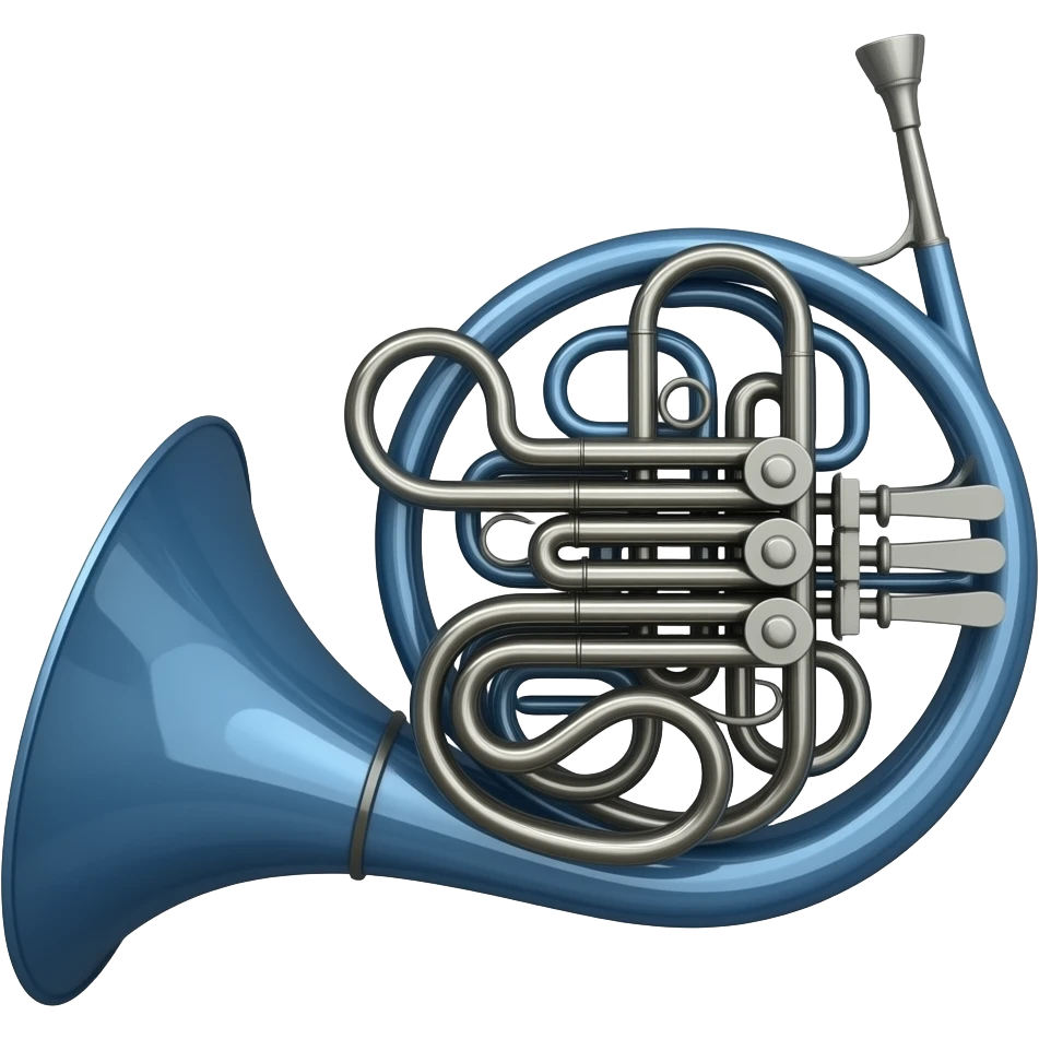 blue french horn emoji