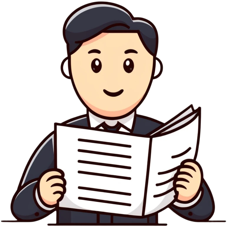 Manager employer reviewing documents with employees emoji