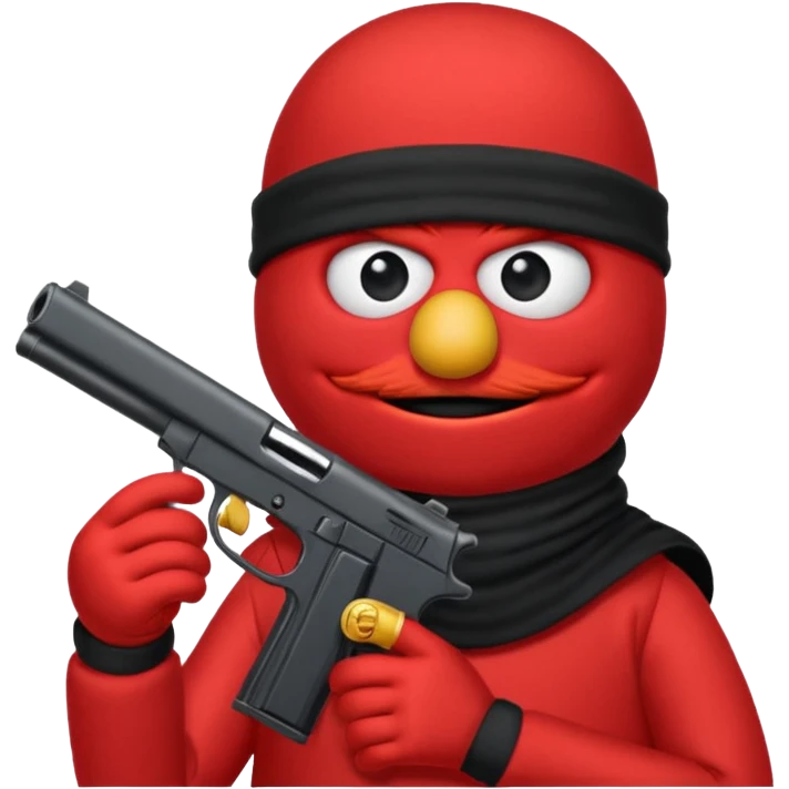 elmo with an gun and an black balaclava emoji