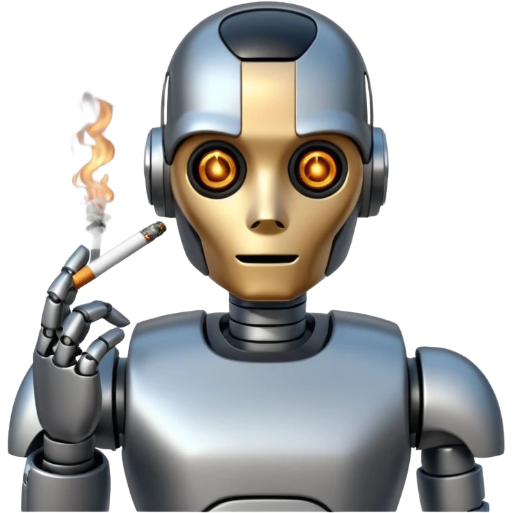 Robot humanoid smoking emoji