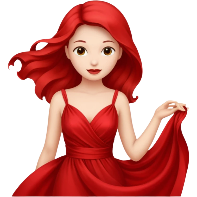 lady in red dress emoji
