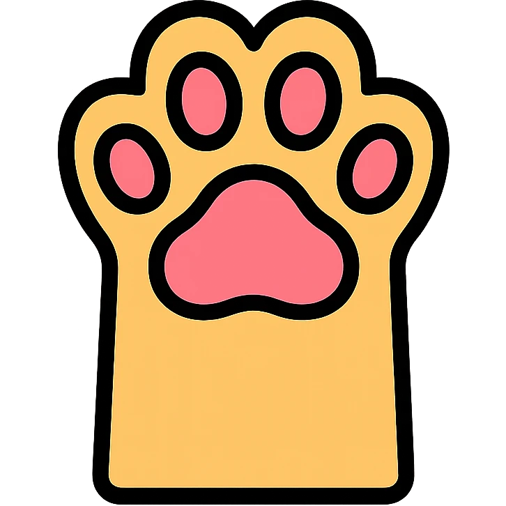 cat paw with pink paw pads emoji