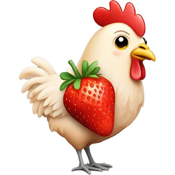 Chicken with a strawberry  emoji