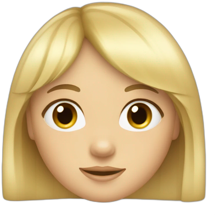 Niña rubia con flequillo emoji