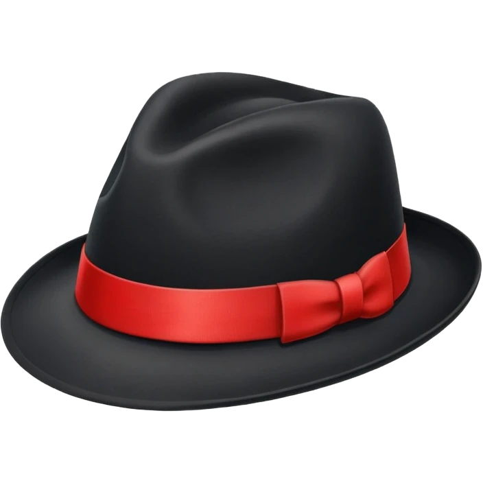 a fedora emoji with a red band emoji