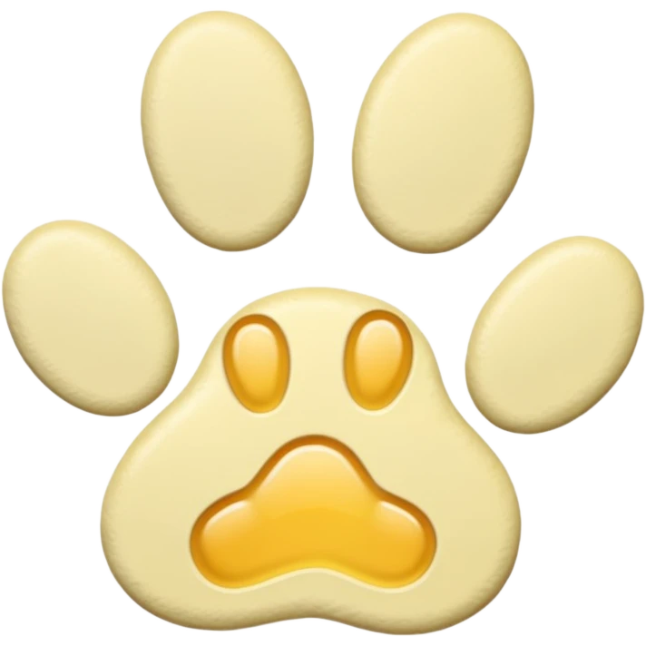 a pale pastel yellow pawprint emoji