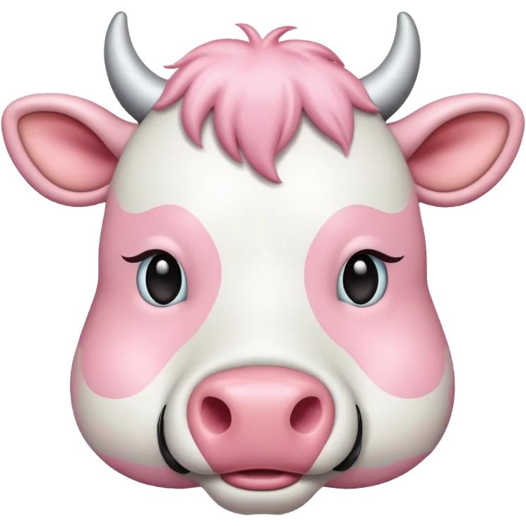 Pastel pink cow emoji