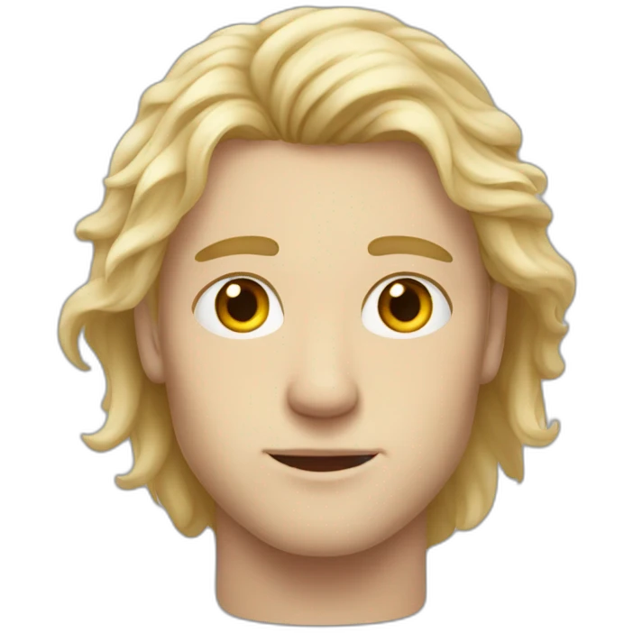 Blonde long haired man with heterochromia emoji