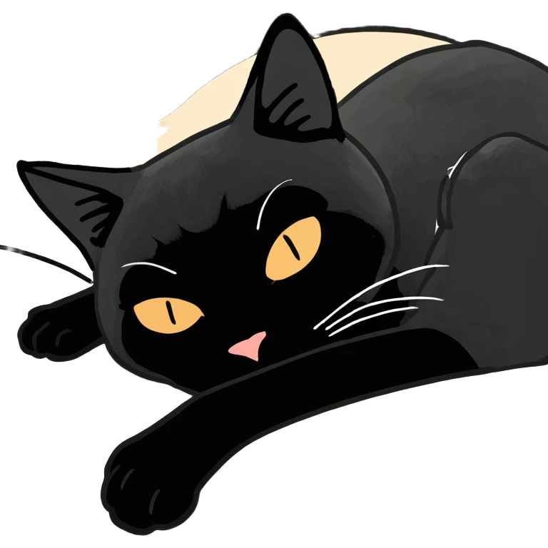 Black cat sleeping  emoji