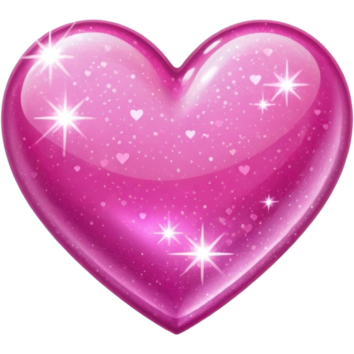 glitter pink heart emoji