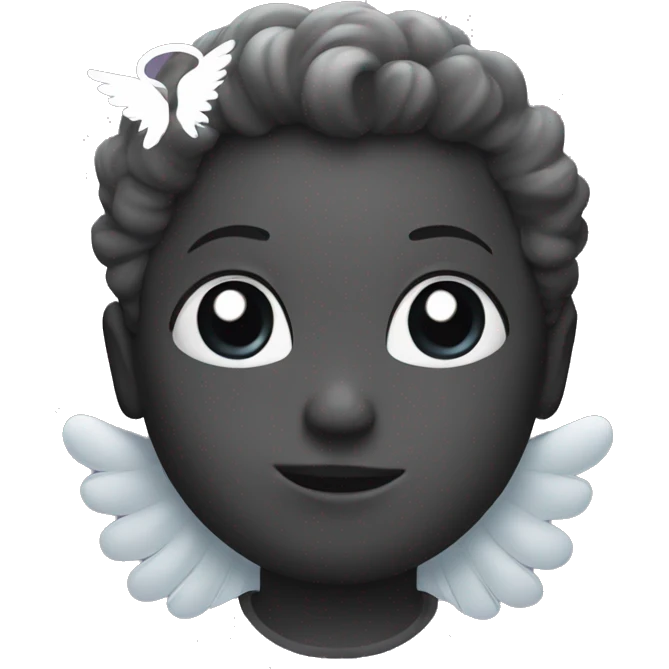 black heart with an angel halo on top  emoji