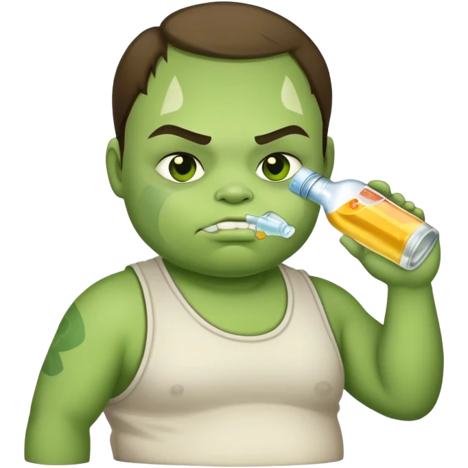 Make Pudge from Dota 2 drinking botle of vodka emoji