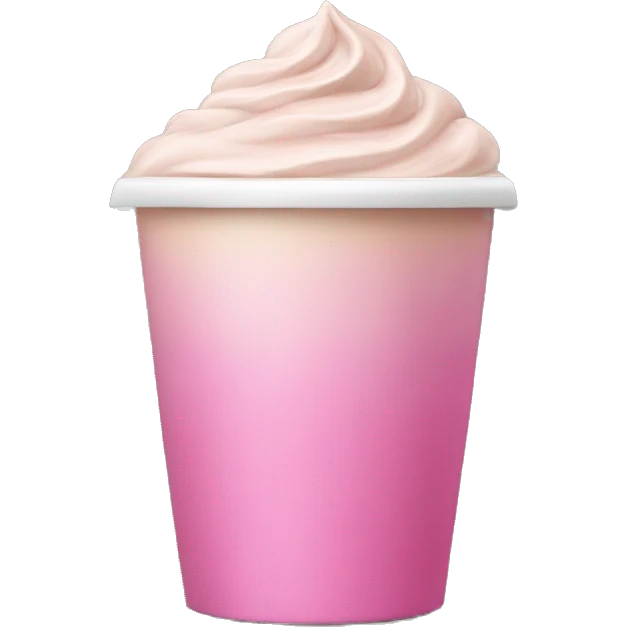 normal Large cup, pink drink, mocha foam on top , emoji