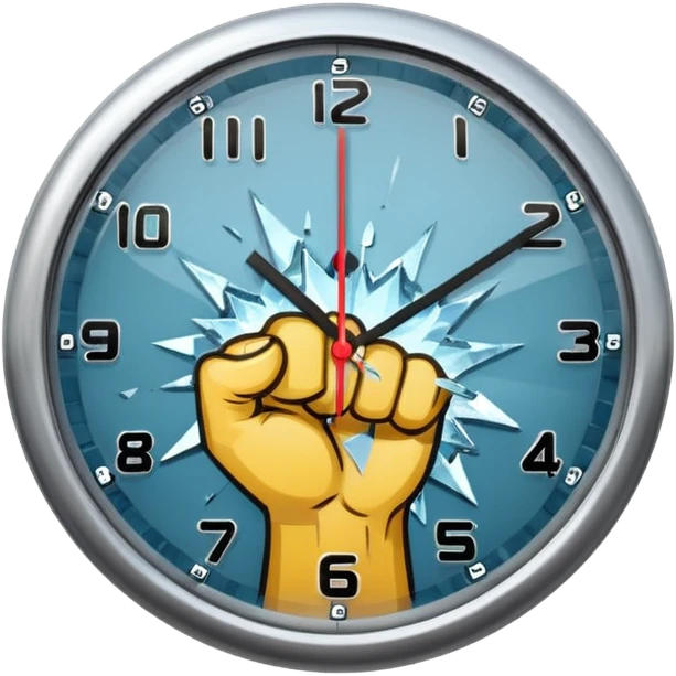 a fist punching clock emoji