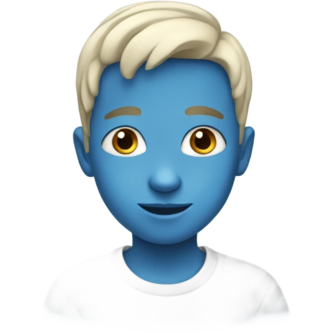 Little boy with blue eyes and blue hair emoji