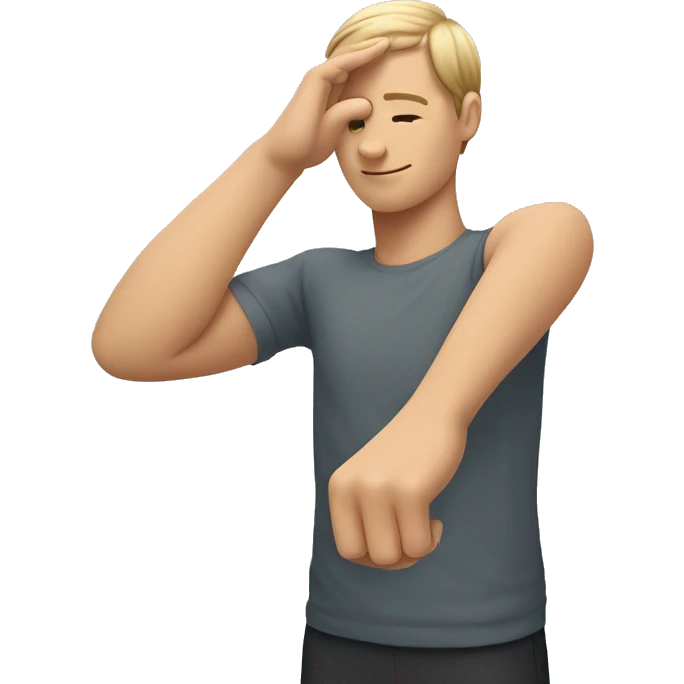 Arm stretching foward, person presented facing sideways arm should be slightly above shoulder level  emoji