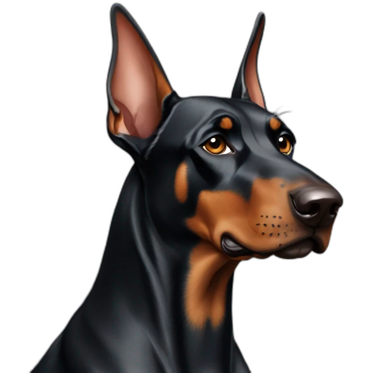 Doberman uncropped ears emoji