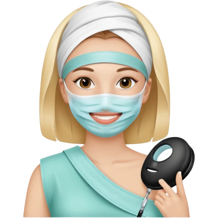 lady is relaxing in beauty salon emoji