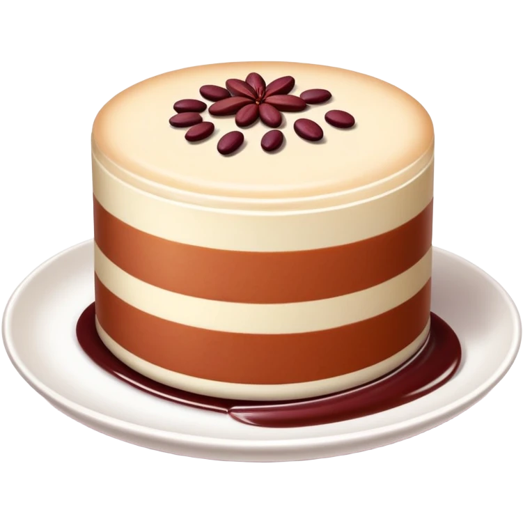 Put chai ko red bean pudding cake with muted colors emoji