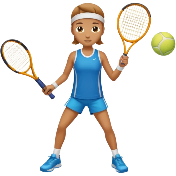 High resolution full body of a tennis player with just a one racket  emoji